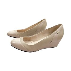 LifeStride Flex Wedge‎ Pumps Womens Size 11M  Stone Beige Comfort Heel